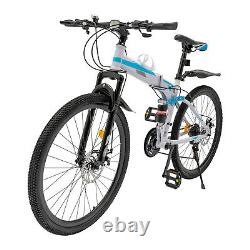 26 Folding Mountain Bike Men Bikes MTB Bicycle School Dual Disc Brake 21 Speed