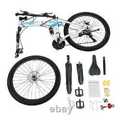 26 Folding Mountain Bike Men Bikes MTB Bicycle School Dual Disc Brake 21 Speed