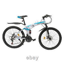 26 Folding Mountain Bike Men Bikes MTB Bicycle School Dual Disc Brake 21 Speed