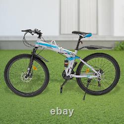 26 Folding Mountain Bike Men Bikes MTB Bicycle School Dual Disc Brake 21 Speed