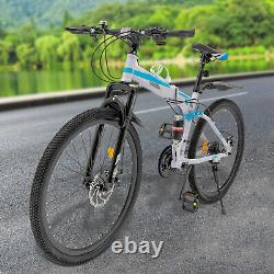 26 Folding Mountain Bike Men Bikes MTB Bicycle School Dual Disc Brake 21 Speed