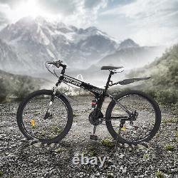 26 Inch Folding Mountain Bike 21-Speed Transmission Foldable Mountain Bicycle