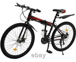 26 Mountain Bike 21 Speed Folding Mountain Bike Foldable Bicycle Disc Brake MTB