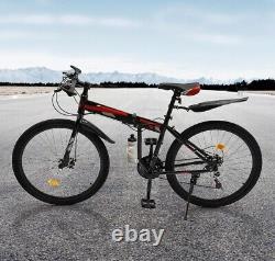 26 Mountain Bike 21 Speed Folding Mountain Bike Foldable Bicycle Disc Brake MTB