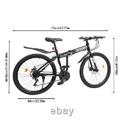 26'' Mountain Bike Adult Bicycle Foldable Mountain Bike Adjustable Seat Height