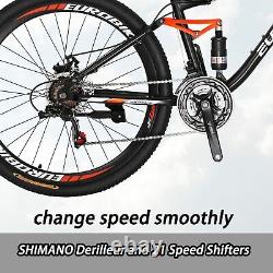 27.5 Adult Mountain Bike 21 Speed Shimano Drivetrain Full Suspension Bicycles
