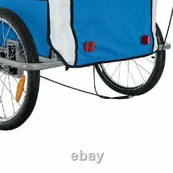 2 in 1 Child Bike Trailer Stroller Removable Canopy Kids Bicycle Transport Blue