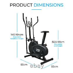 2 in 1 Elliptical Cross Trainer Exercise Stationery Bike Home Cycle Workout