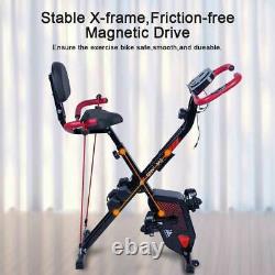 3 IN 1 Foldable Magnetic Exercise Bike Home Gym Fitness Workout Bicycle Cycling