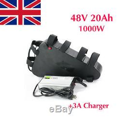 48V 20Ah Li-oin Triangle Lithium Battery 1000W Electric Bike Battery+3A Charger