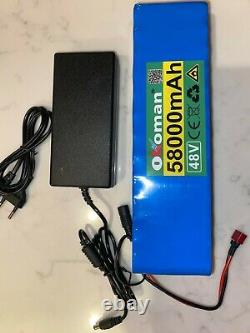 48v Ebike 58ah Battery Pack lithium ion battery 1000w bike Scooter & charger