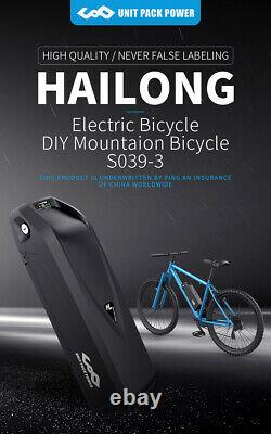 52V 48V 36V USB Hailong Battery Lithium for 250W 350W 500W 750W 1000W E-bike