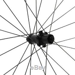 55mm Clincher wheelset carbon matt front rear 700C Road bike wheels rim brake