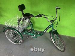 7 Speed Adult Tricycle WHITE Trike 3 Wheel Bike Cruiser +Shopping Basket UK MADE