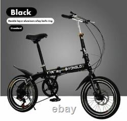Adult Bicycle 16 INCH Foldable Alloy Wheel With Dual Disc Brakes 6 Speed Gear