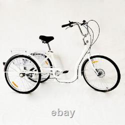Adult Tricycle 26 Inches Cargo Trike 6-Speeds 3-Wheels Cycling Bike with Basket