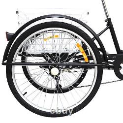 Adult Tricycle Three wheeler Trishaw 6 Speeds 24'' with Basket + Lamp BRAND UK