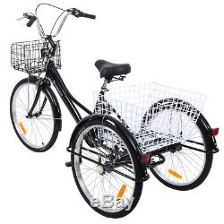 Adult Tricycle adults 24 wheel 7 speed cargo trike tricycle high-carben-steel