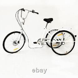 Adults Tricycle 26 Inch 3 Wheel 6 Speed Bicycle Bike With Rear Shopping Basket