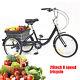 Adults Tricycle Bike Trike Shopping Bicycle 20 Wheel 8 Speed 3-wheel + Basket