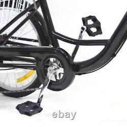 Adults Tricycle Bike Trike Shopping Bicycle 20 Wheel 8 Speed 3-Wheel + Basket