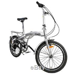 Alu Klapprad 20 Faltrad Fahrrad 6 Gang Shimano outdoor sports Silber Cityrad DE