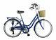 Aurai Arabella Bicycle Junior Heritage 24 Girls Bike 6spd Shimano W Basket Navy