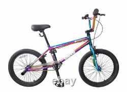 BMX Bicycle Bike DRB Creed Kid 20 Wheel Single Speed 25-9t Neo Chrome Jet Fuel