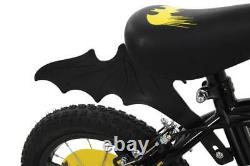 Batman Kids 14in Bike Bicycle With Stabilisers Black Yellow Cycling