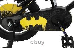 Batman Kids 14in Bike Bicycle With Stabilisers Black Yellow Cycling