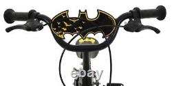 Batman Kids 14in Bike Bicycle With Stabilisers Black Yellow Cycling