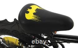 Batman Kids 14in Bike Bicycle With Stabilisers Black Yellow Cycling