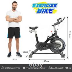 Black Exercise Bike Home Gym Bicycle Cycling Cardio Fitness Training Indoor UK