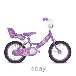 Bumper Sparkle Kids Bike Children's Girls Bicycle 3 Wheel Sizes 1 Spd Pur/Whit