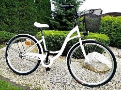 City Bike With Basket For Women White 28 NO LOGO FREE Delivery & Gift