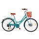 City Bike Woman Bicycle 26''wheel 21 Speeds Low Frame Ladies Cycle Turquoise