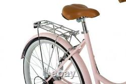 Classic Heritage Ladies Heritage Bike 26 Wheel 7 Speed Dutch Style Bicycle Pink