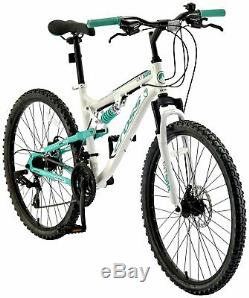 Cross DXT500 16 Inch Dual Suspension Mountain Bike White & Green