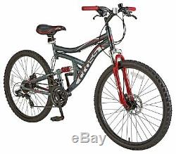 Cross DXT500 26 Inch Dual Suspension Maen's Mountain Bike Grey & Red