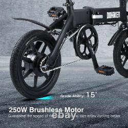 DOHIKER Folding Electric Bike Power Assist Bicycle E-Bike 36V 250W 25km/h 14Inch