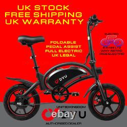 DYU D3F Folding Electric Bike 14inch commuter 250W E-Citybike Bicycle windgoo