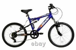 Dallingridge Blade Mountain Bike Kids Full Suspension MTB 20 Bicycle 6 Spd Blue