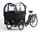 Danish Classic Cargo Bike With Box For 4 Children And Rain Transparent Canopy