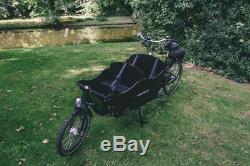 Danish Electric Bakfiets Long John 2 Wheel Cargo Bike 250 Motor and Rain Cover