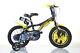 Dino Batman Kids 16in Bike Bicycle With Stabilisers Black Yellow Cycling