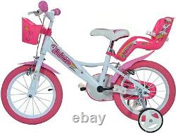 Dino Bikes 164R-UN Unicorn 16 Bicycle 16'', White & Pink