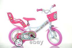 Dino Hello Kitty Kids Bike 12 Wheel Cycling Bicycle Single Speed White Pink