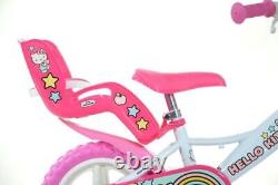 Dino Hello Kitty Kids Bike 12 Wheel Cycling Bicycle Single Speed White Pink