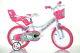 Dino Hello Kitty Kids Girls Bike Bicycle 14 Spoked Wheel W Doll Carrier