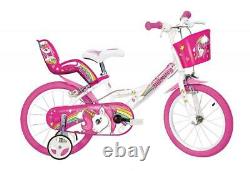 Dino Unicorn 16 Kids Single Speed Bike Girls Bicycle Pink w Stabilisers 164R-UN